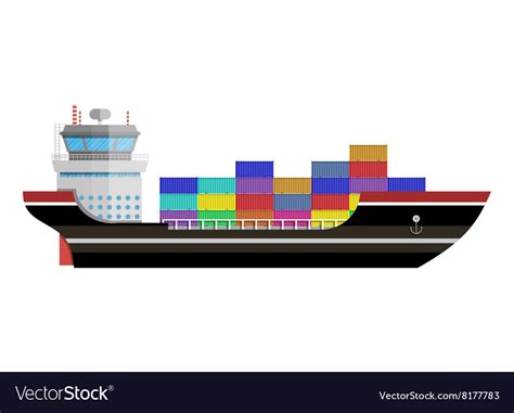 Commercial container ship Royalty Free Vector Image