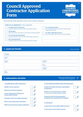 Fillable Online Tcdc Govt Approve Contractors Application Form V Indd