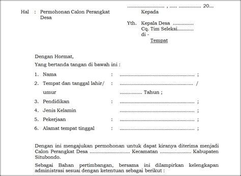 Contoh Surat Pernyataan Menjadi Kepala Desa Surat Permohonan Desain