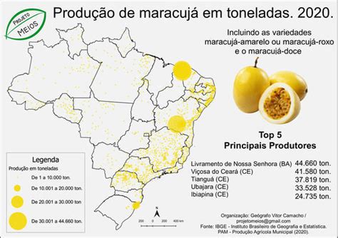 Mapa da produção de maracujá no Brasil em 2020 Revista da fruta