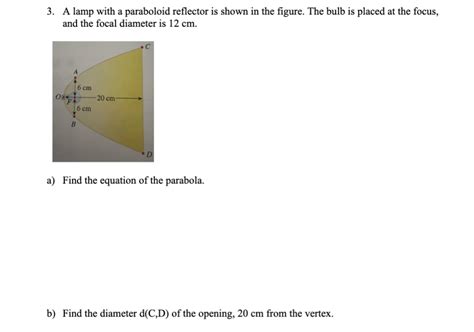 Solved A Lamp With A Paraboloid Reflector Is Shown In The Chegg