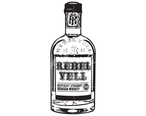 Rebel Yell SVG Bourbon Whiskey Bottle Design