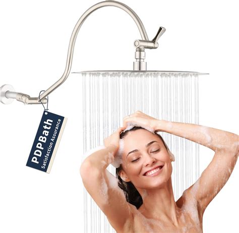 G Promise All Metal 12 Inch Rain Shower Head With 15 Adjustable