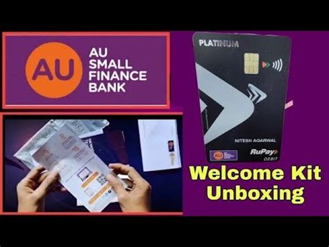 Au Small Finance Bank Welcome Kit Unboxing Au Bank Debit Card