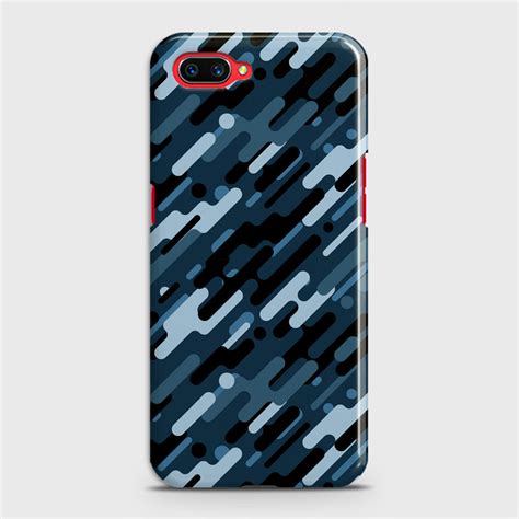 Oppo A3s Cover Camo Series 2 Black And Blue Design Matte Finish