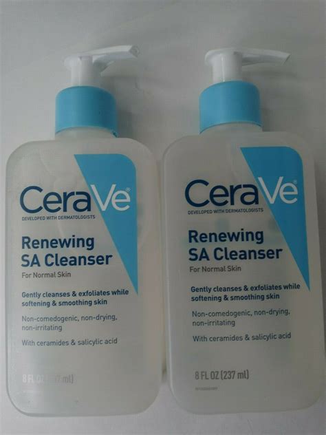 Cerave Renewing Sa Cleanser With Ceramides And Salicylic Acid 8 Oz 2pk Bundle Ebay Skin