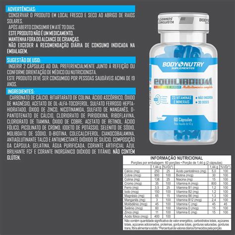 Equilibrium Multivitam Nico De A A Z Pote C Psulas Suporte Completo