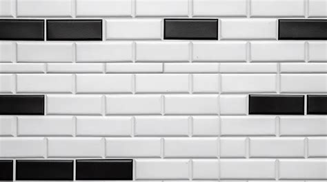 Geometric Background Design Seamless Pattern Of Subway Tiles In Black And White With Brick