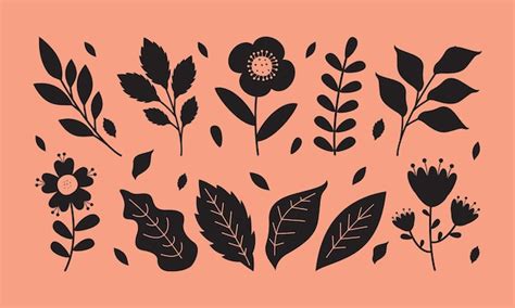 Premium Vector Silhouette Drawing Of Flowers And Plants