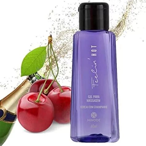 Gel Para Massagem Erotico Feelin Hot Cereja Chámpanhe Parcelamento sem juros