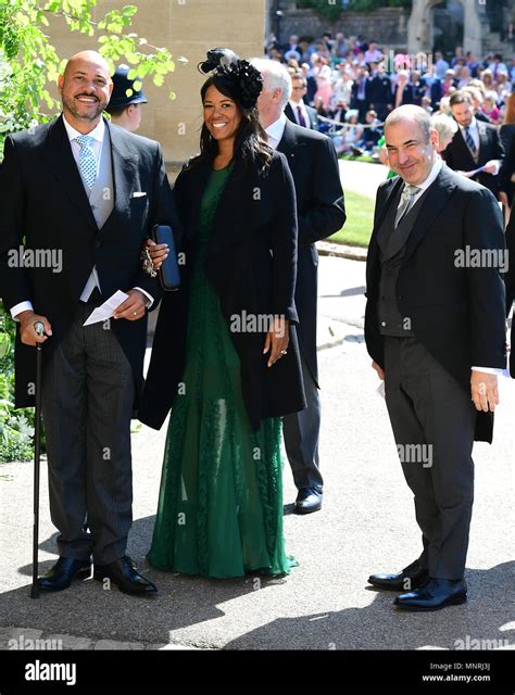 Rick Hoffman (right) arrives at St George's Chapel at Windsor Castle ...