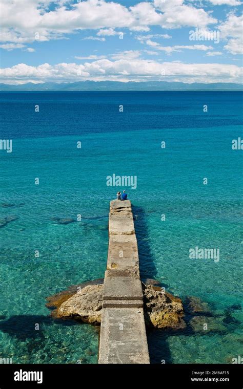 Old Stone Dock Stock Photo Alamy