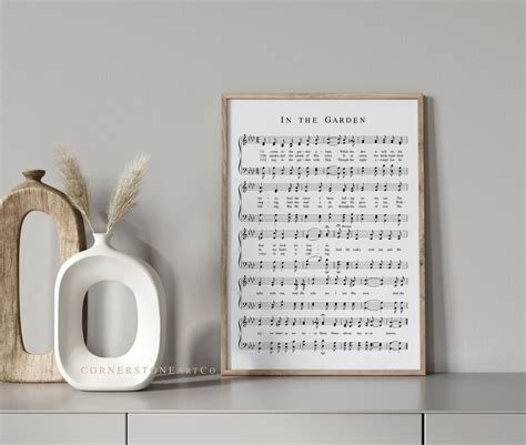 In The Garden Hymn Print Hymn Wall Art Hymn Sheet Music Etsy