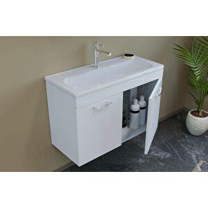 Orka Orka Bafa Cm Mdf Banyo Dolab Alt Mod L Ve Lavabo Lavabolu