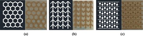 Three Types Of Biomimicking Configuration Design Drawingsa Honeycomb