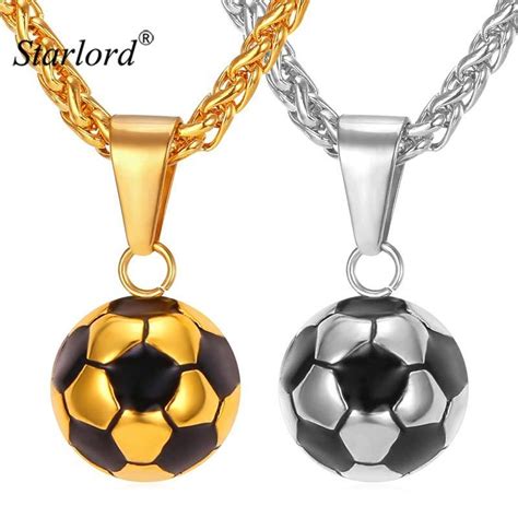 Soccer Football Ball Pendant Necklace Charm Chain Jewelry Enamel Sport