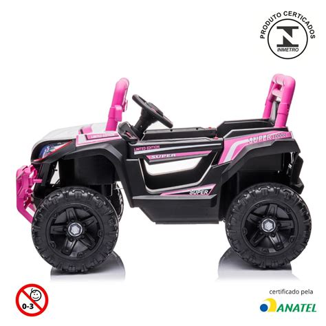 Mini UTV Elétrico 12V Controle Remoto Rosa BW278RS ImportWay