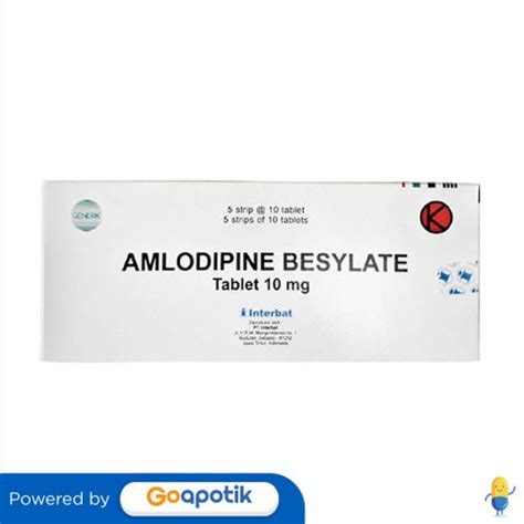 Jual AMLODIPINE BESILATE INTERBAT 10 MG BOX 50 TABLET Shopee Indonesia