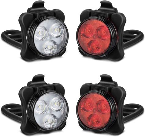 Amazon 2X Rechargeable Bike Light Sets Total Of 4 Lights 2X Red