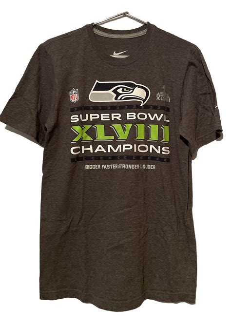 Seattle Seahawks Super Bowl Xlviii Champions T Shirt Sm Gray Nike Ebay