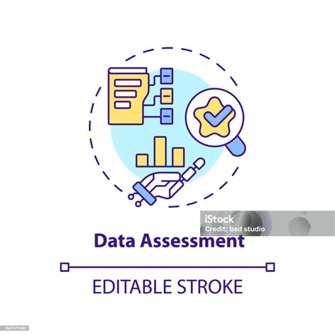 2d Thin Linear Colorful Data Assessment Icon Stock Illustration Download Image Now Analyzing