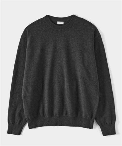 MUSINSA ASP Essential Cotton Crew Neck Knit Melange Charcoal