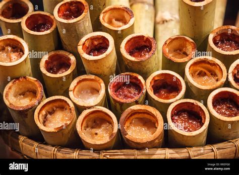 Khao Lam Traditional Thai Asian Sweet Custard Sticky Rice Dessert