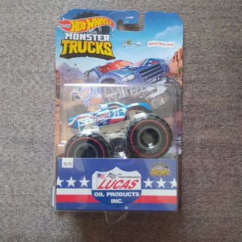 Hot Wheels Monster Trucks Podium Crasher Racing Lucas Oil Shopee Malaysia