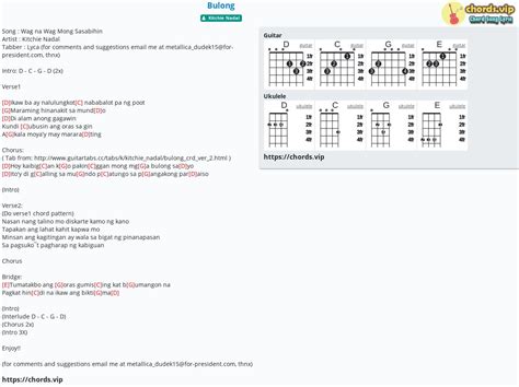 Chord: Bulong - tab, song lyric, sheet, guitar, ukulele | chords.vip