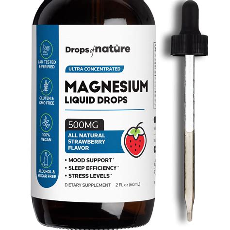 High Potency Magnesium Citrate Supplement Mg Liquid Drops Promotes