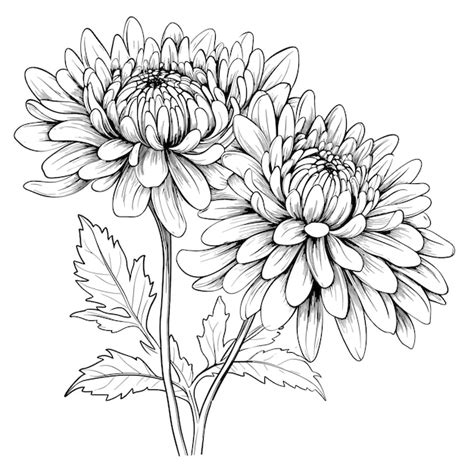 Premium Vector | Hand drawn sketch chrysanthemum flower illustration