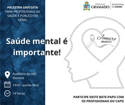 Prefeitura Promove Palestra Gratuita Sobre Saúde Mental Com