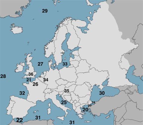 Europe Map Quiz Physical Features Diagram Quizlet