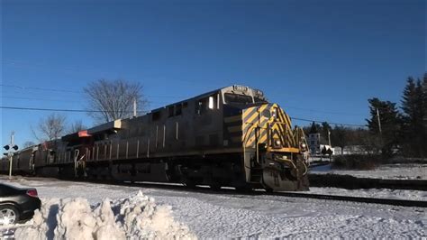 Cn Train West Rounding The Bend Through Norton Nb Youtube