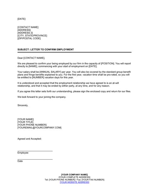 Confirmation Of Employment Reference Letter