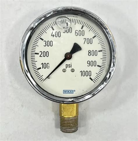 WIKA PRESSURE GAUGE 1000 Psi Liquid Filled 1 2 NPT Lower Mount