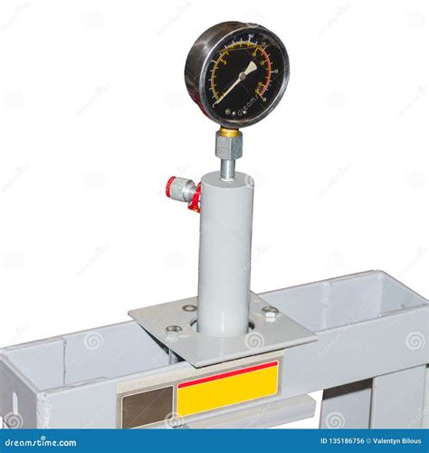 Oil Pressure Gauge Mounted On Hydraulic Press Stock Photo Image Of