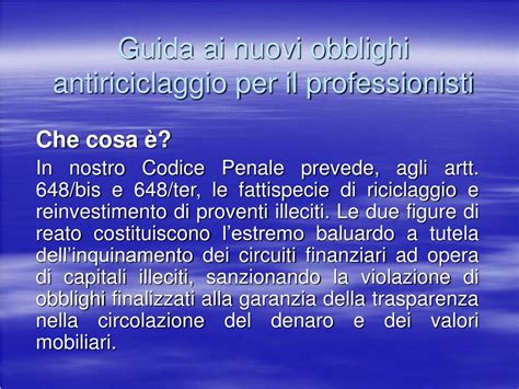 PPT Guida Ai Nuovi Obblighi Antiriciclaggio Per Il Professionisti