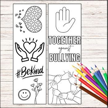 Bullying Prevention Coloring Bookmarks Anti Bullying Coloring Activities