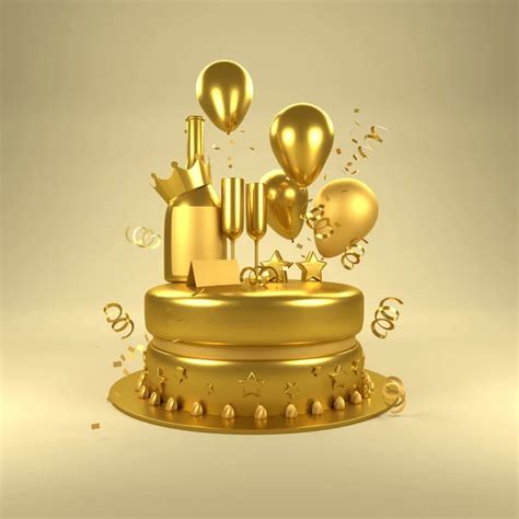 Gold birthday cake Stock Photos, Royalty Free Gold birthday cake Images ...