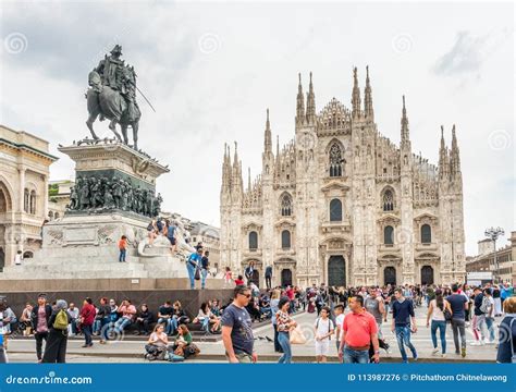 Cathedral Square In Milan Italy Editorial Photo Image Of Trip