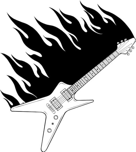 Premium Vector | Outline electric guitar line art