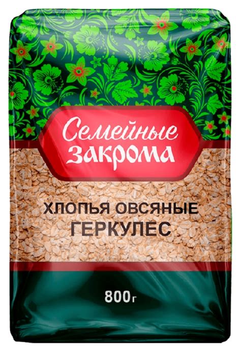 Овсяные хлопья СЕМЕЙНЫЕ ЗАКРОМА Геркулес м/у 800г - Интернет-магазин ...