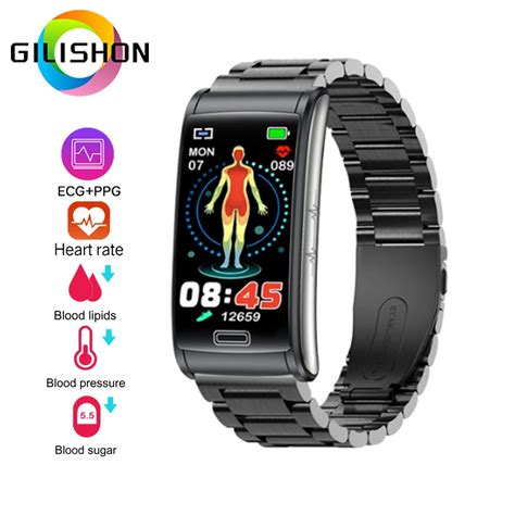 New ECG PPG Blood Glucose Smart Band Men Women Health Watch Heart Rate