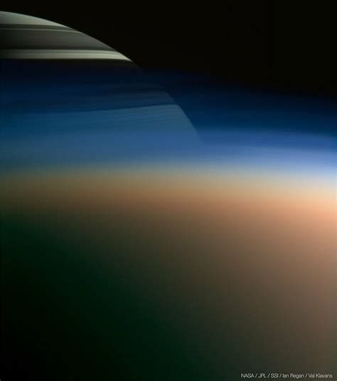 Saturn Through Titan S Haze Credit Nasa Jpl Ssi Ian Regan Val Klavans R Space