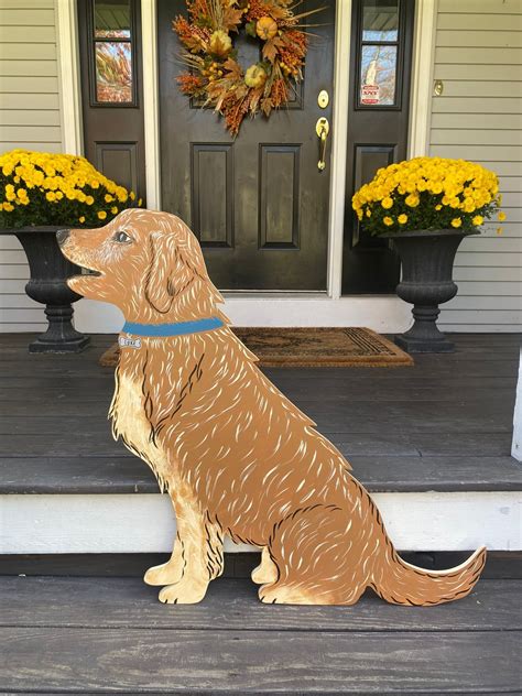 Golden Retriever Dog Christmas Outdoor Wood Lawn Decoration Etsy