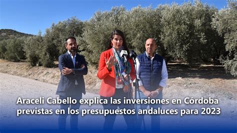 Araceli Cabello Explica Las Inversiones En C Rdoba Previstas En Los