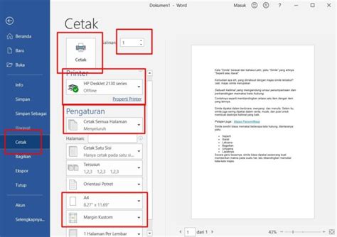 Mudah Cara Print Dokumen Di Microsoft Word 2010 2013 2016