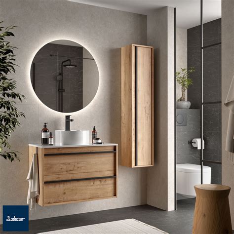 Bathroom Furniture Set ATTILA 800 OSTIPPO OAK Wash Bowl Circular