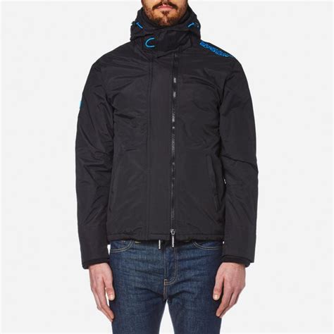 Superdry Mens Pop Zip Hooded Arctic Windcheater Jacket Blackdenby